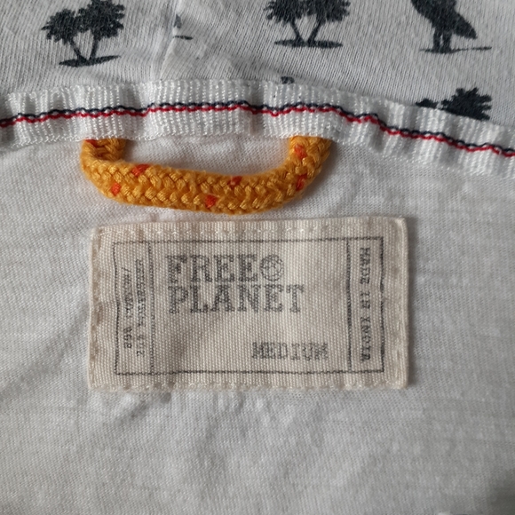 Free Planet women's gray/white pullover hoodie size M - Picture 11 of 11